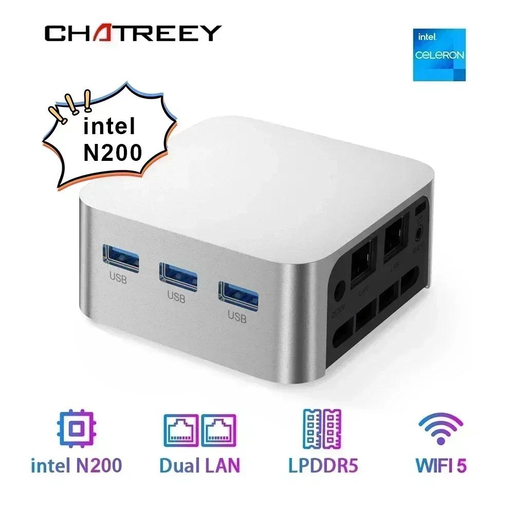 ミニPC intel Celeron,クアッドコア,n200,n100,ポケットコンピューター,3xhd,Chatreey-T8ギガビット,2xギガビット,Windows11,wifi5,2.0