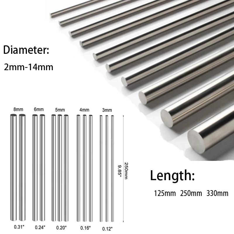 1/5pc stainles鋼固体丸棒旋盤バー株式アソートdiyクラフトツール直径2ミリメートル2.5ミリメートル3ミリメートル4ミリメートル5ミリメートル6ミリメートル8ミリメートル10mm14mm