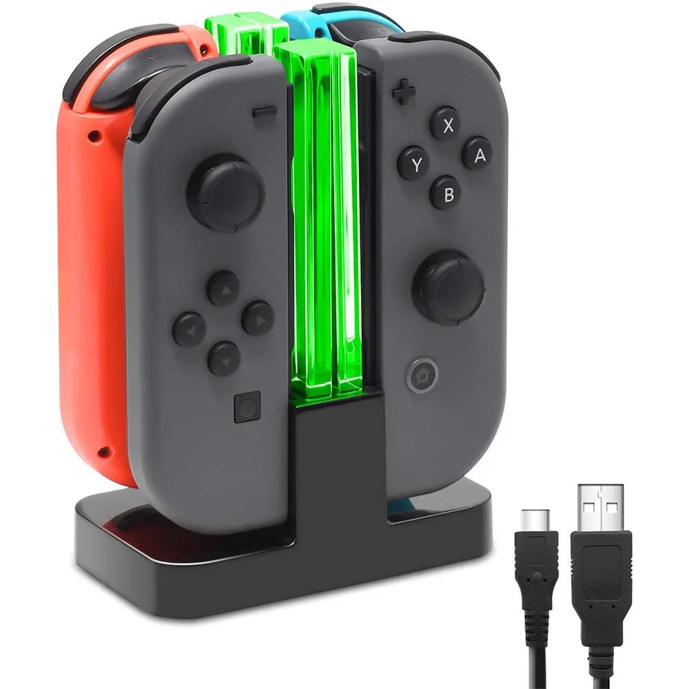 Nintendo Switch 4コントローラー充電器,LED充電インジケーター,nitendoスイッチ用アクセサリー