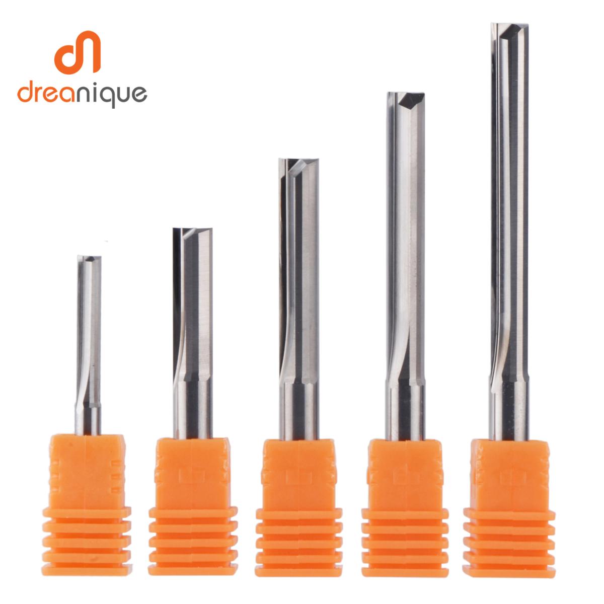 Dreanque 1pc 3.175 4 6 8mmシャンク2フルートタングステンカーバイドミルCNCフライス盤ツール彫刻ビットストレートスロットフライスカッター