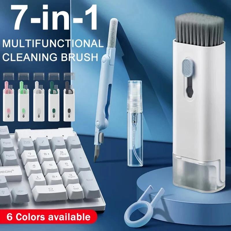 7 in 1 コンピュータキーボードクリーナーブラシキットイヤホンクリーニングペンヘッドセットキーボードクリーニングツールクリーナーキーキャッププラーキット