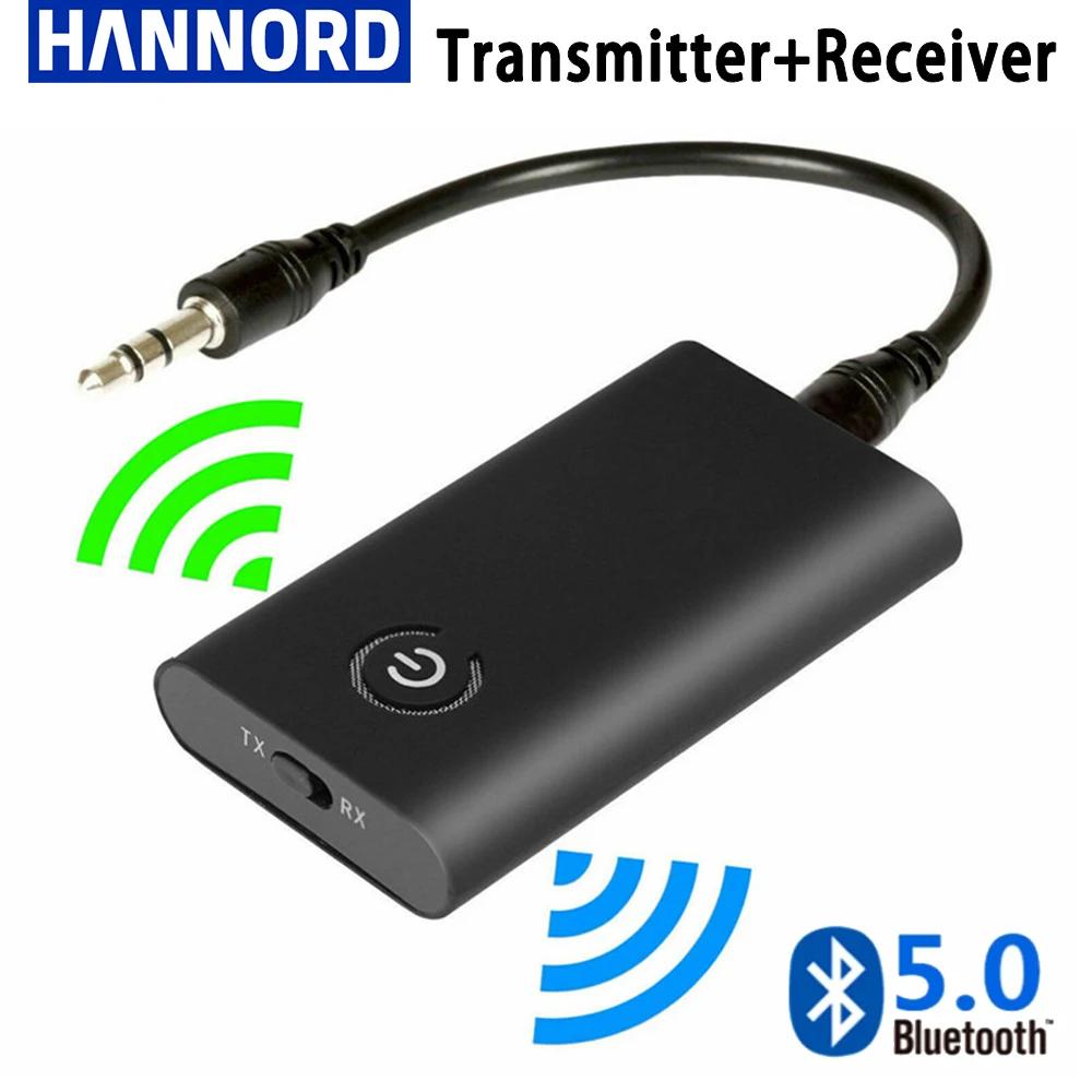 Hannordで2 1ワイヤレスbluetooth 5.0トランスミッタレシーバ帯電性オーディオアダプタテレビpc用車のスピーカー3.5ミリメートルauxハイファイ音楽