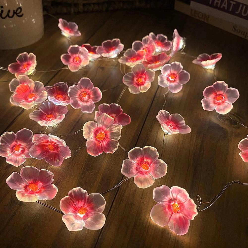 3 メートル 30LED 桜の妖精ストリングライトピンクの花ストリングランプバッテリー駆動屋外クリスマスガーランド装飾