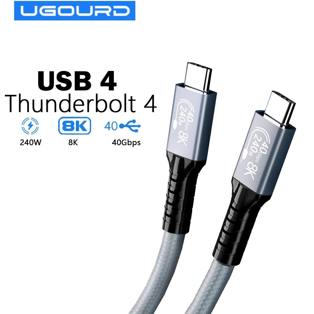 UGOURD-USBタイプC急速充電ケーブル、egpu用データ転送ケーブル、thunderbolt 4、40gbps、240w、thunderbolt3