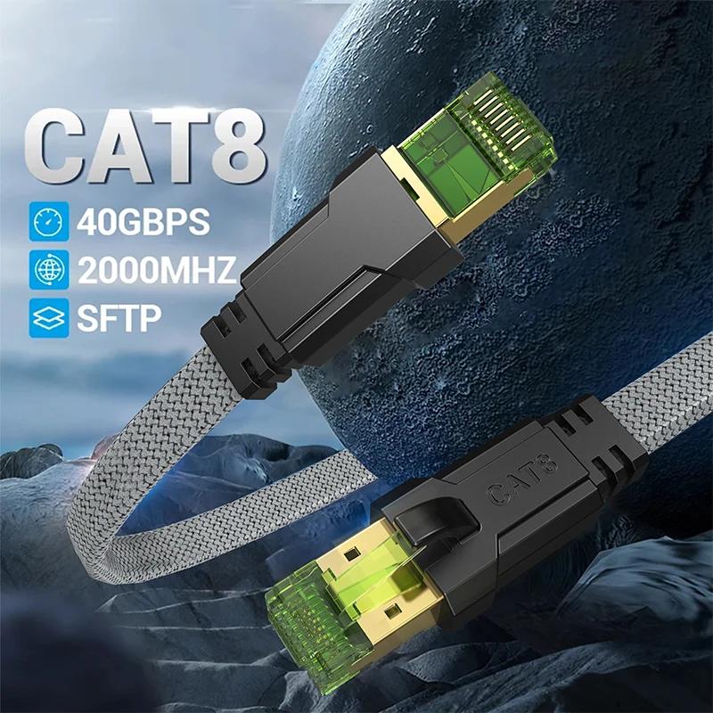 CYANMI Cat 8イーサネットケーブルSTTP 40 Gbps 2000 MHz Cat 8 RJ 45ネットワークローカルエリアネットワークジャンパ、ルータモデムインターネットRJ 45イーサネットケーブル用