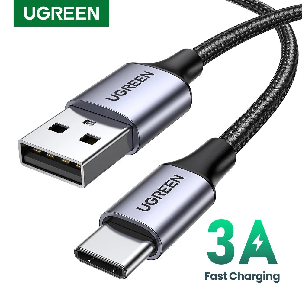 Ugreen-USB Type-C Quick Charge USB-Cケーブル,Samsung S9/S10互換,Xiaomi,iPad,Samsung用の充電器付きデータコード