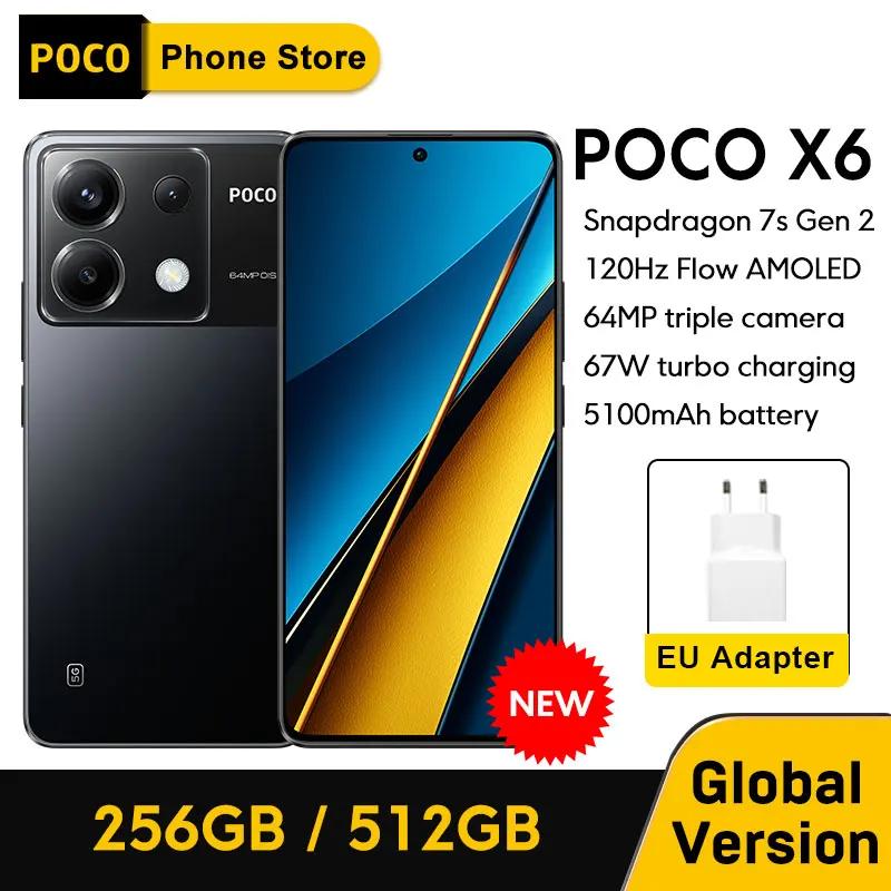 Poco X6 5g スマートフォン, バージョン,snapdragon 7s 2 6.67 amoled Display 120hz,ram 6 mp,カメラois 67w fc,グローバルバージョン