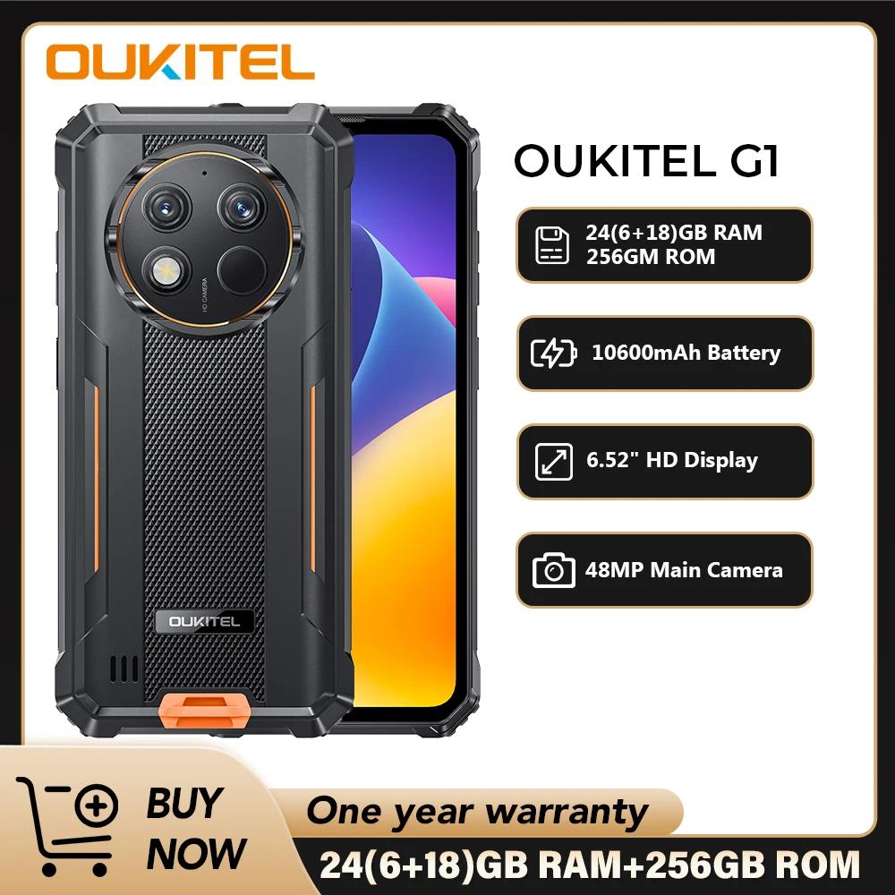 Oukitel-G1頑丈なスマートフォン,Android 14, 6.52インチ,10600mah,24GB, 256GB,48mp HDカメラ,携帯電話