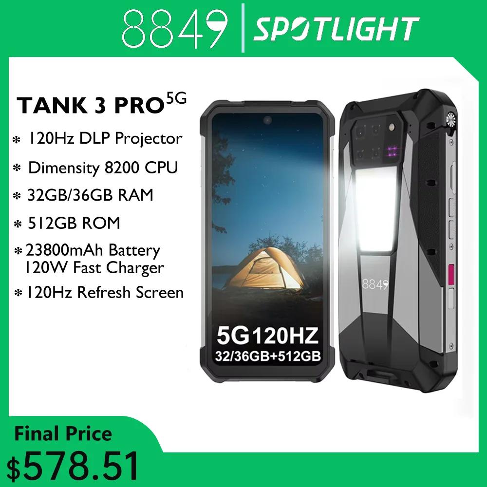 Unihertz-頑丈なTank 3 Proスマートフォン,EU MX倉庫,5g,100ルーメンプロジェクター,32 GB, 36GB, 512GB, 23800mah