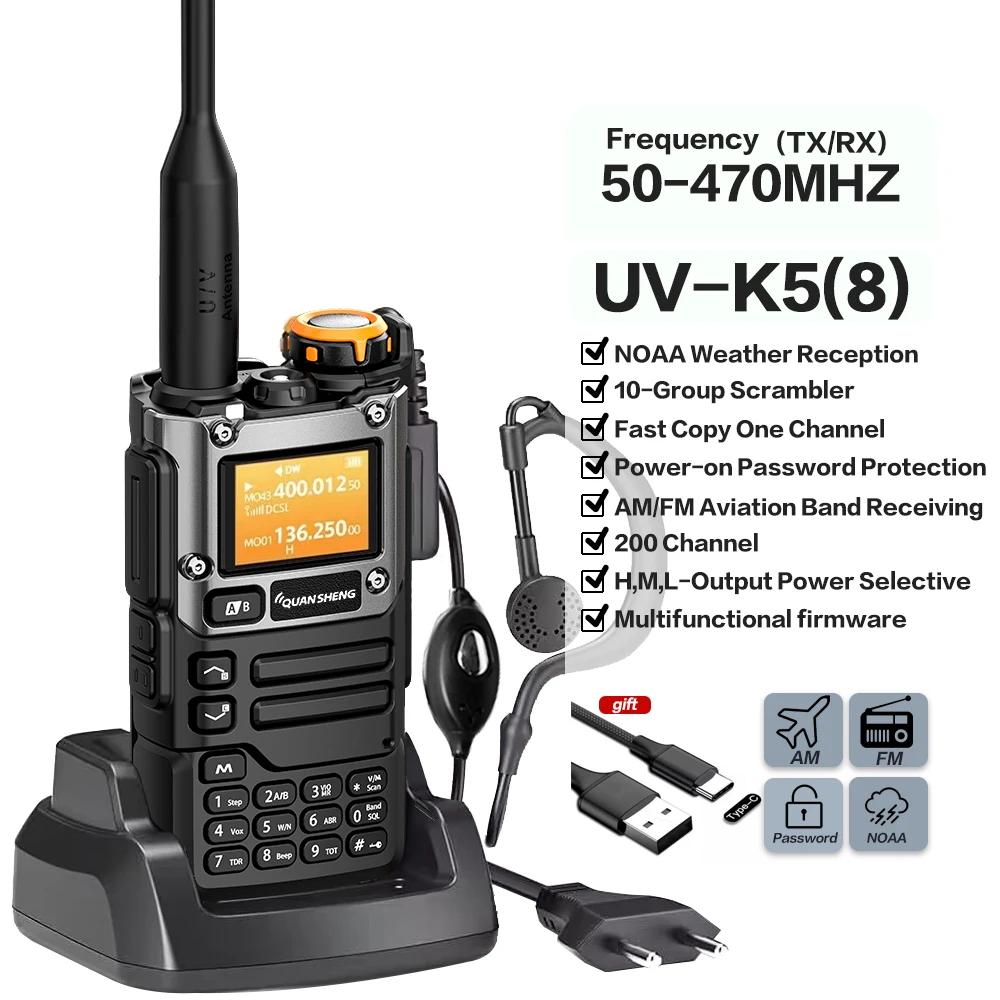 Quansheng-walkie-talkie 5W UV-K6,無線周波数,双方向cb,uhf vhf dtmf fm Empire,ワイヤレス周波数