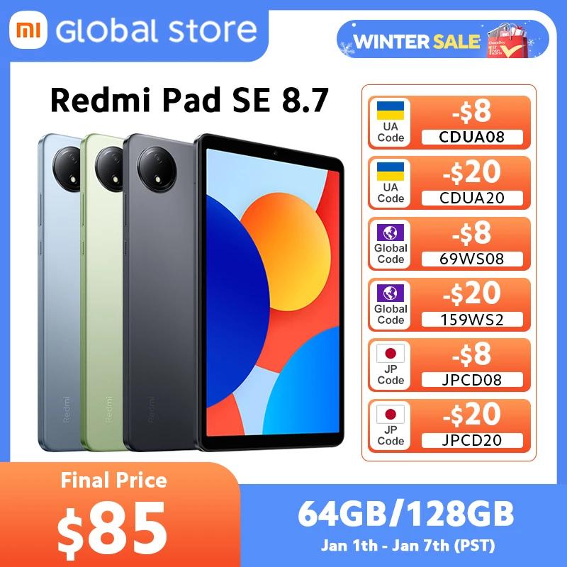 Xiaomi-Redmi Pad se 8.7 LCD,グローバルバージョン,8mpカメラ,mediatek helio g85,オクタコア,cpu,18w急速充電,90hz,6650mah