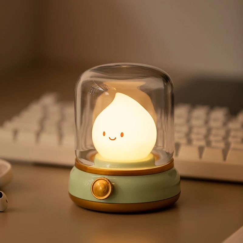 ミニデスクトップ LED かわいいナイトランプクリエイティブ USB 充電式ポータブル漫画テーブルランプコーヒーバー家の装飾ホテルの寝室