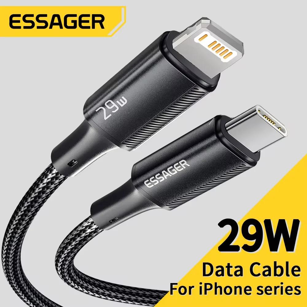 Essager-携帯電話用のUSBケーブルタイプC,長さ29wの充電器,データコード,iPhone 14 13 12 11 pro max xs 8 plus ipad macbook