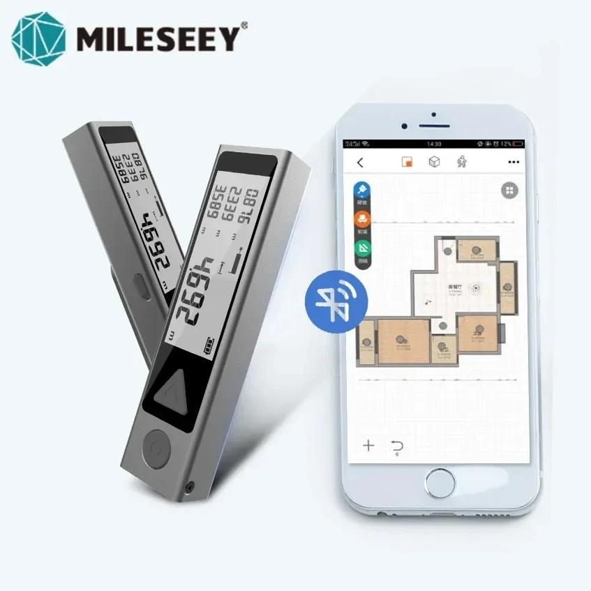 Mileseey-Bluetoothレーザー距離計、流行のレーザー測定テープ、ハンドヘルドメートルレーザー