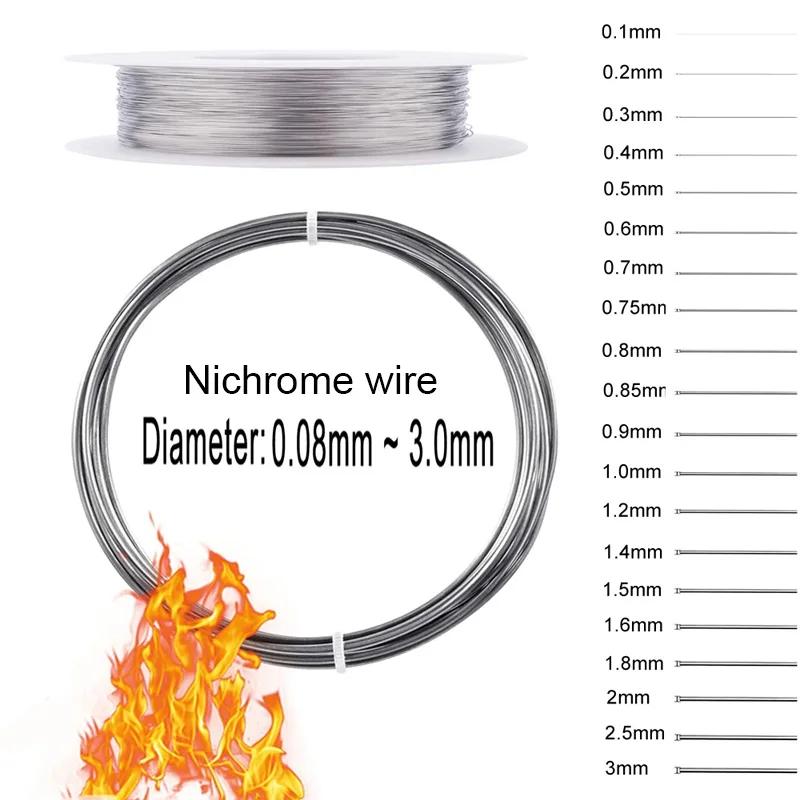 Nichrome抵抗ワイヤー,熱合金,直径0.08mm-3.0mm,cr20ni80,1-50m, 1ユニット