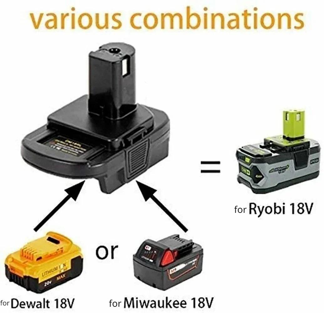 交換用バッテリーアダプター,リチウムイオン18Vバッテリー用のUSBポート付き充電器