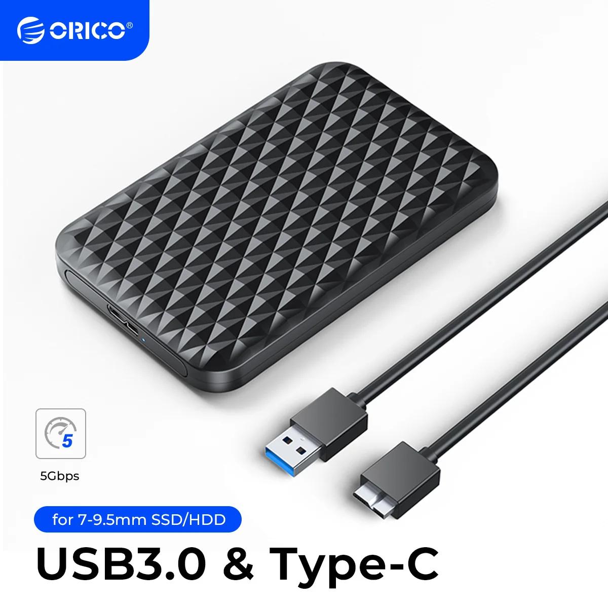 オリコ外部hddケース2.5 "hddケースのusb 3.0 sata 5 5gbpsハードドライブケース7-9.5ミリメートル2.5インチsata hd externo pc