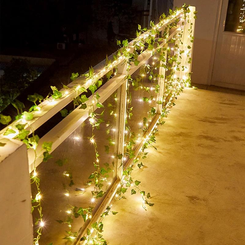 LED ストリングライト 2 メートル 20LED/5 メートル 50LED カエデの葉ガーランドクリスマスフェアリーライト家の寝室の壁パティオ装飾