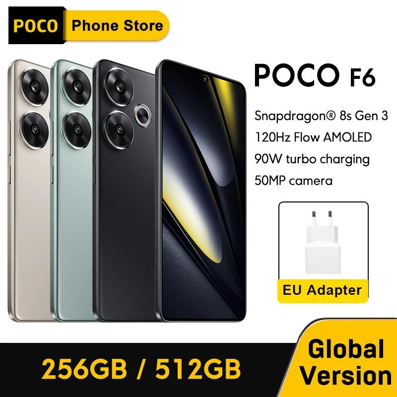 Snapdragon POCO-F6スマートフォン,グローバルバージョン®携帯電話水晶表示nfc 5gターボ充電器8s gen 3, 90w,6.67 ", 1.5k,120hz