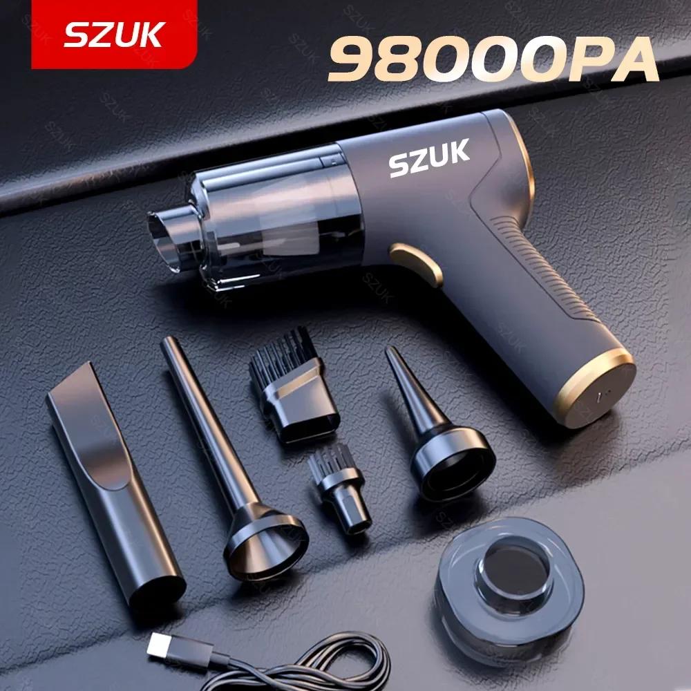 SZUK 車用掃除機 ワイヤレス ミニ パワフル掃除機 家庭用電化製品 ポータブル ハンドヘルド コードレス 超強力クリーニング