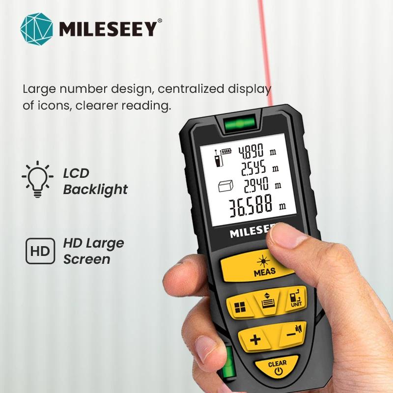 Mileseey-マルチ測定機能を備えたレーザー距離計,配置距離計,s2,40m, 60m, 80m, 100m, 120m