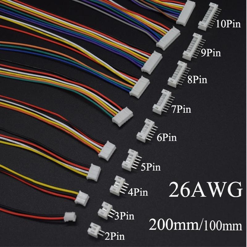 男性と女性のためのコネクタ付きの小さなワイヤ,端子ケーブル,26awg,jst,2.0mm,ph2.0,2ピン,3ピン,4ピン,5ピン,6ピン,7ピン8ピン、9ピン、10ピン、5セット