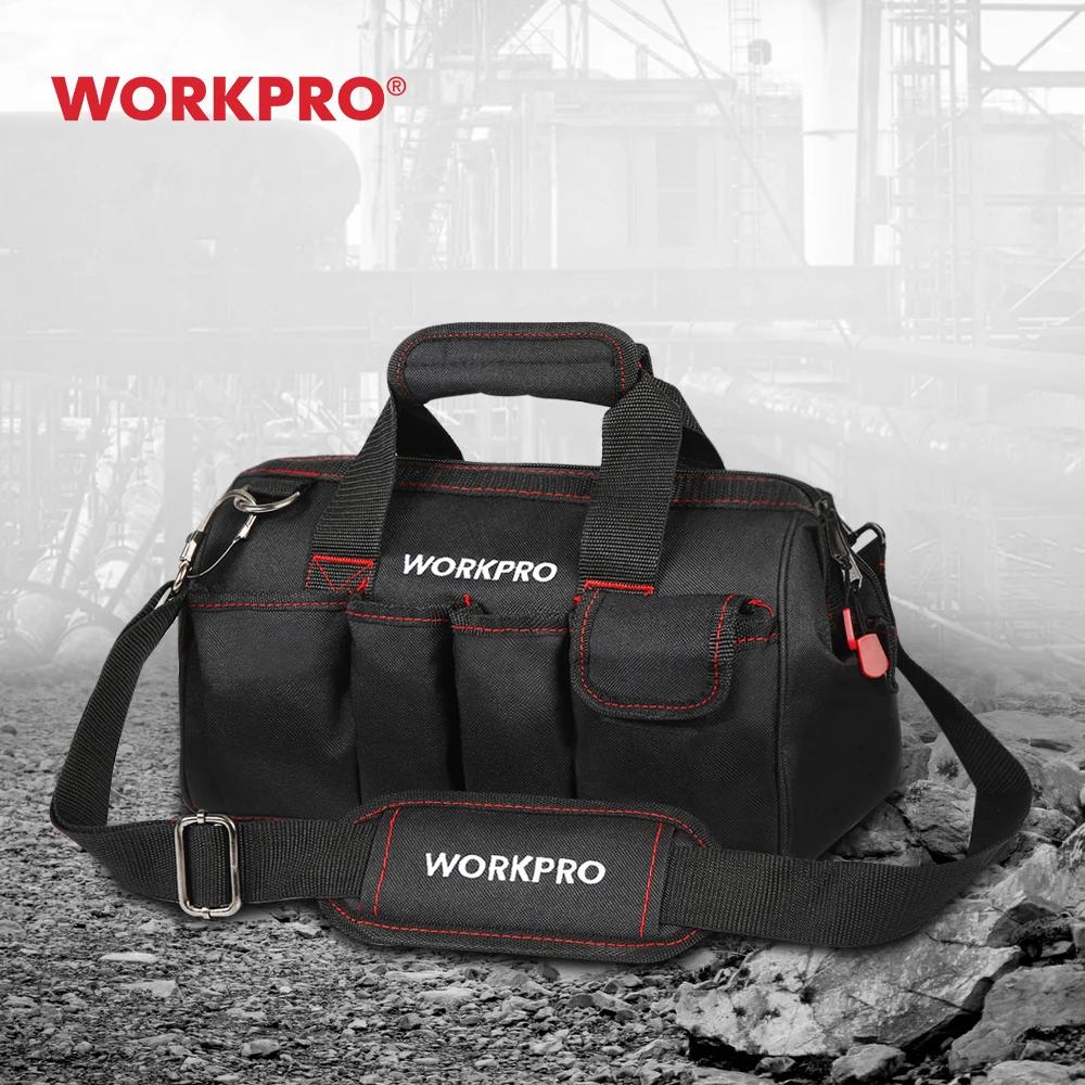 Workpro 12/14/16/18インチツールバッグ600Dポリエステル電気技師ショルダーバッグツールキットバッグマルチバッグ男性のためのツール