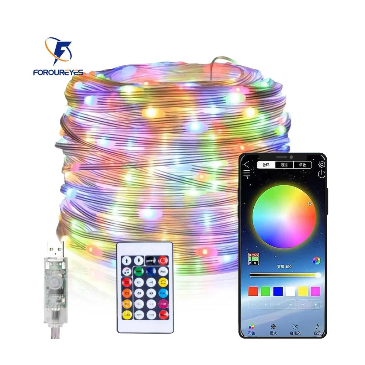 5 メートル 10 メートル 20 メートル妖精 Led ライト USB ドリームカラースマートストリングライトリモートアプリコントローラ部屋の結婚式のクリスマスツリーの装飾