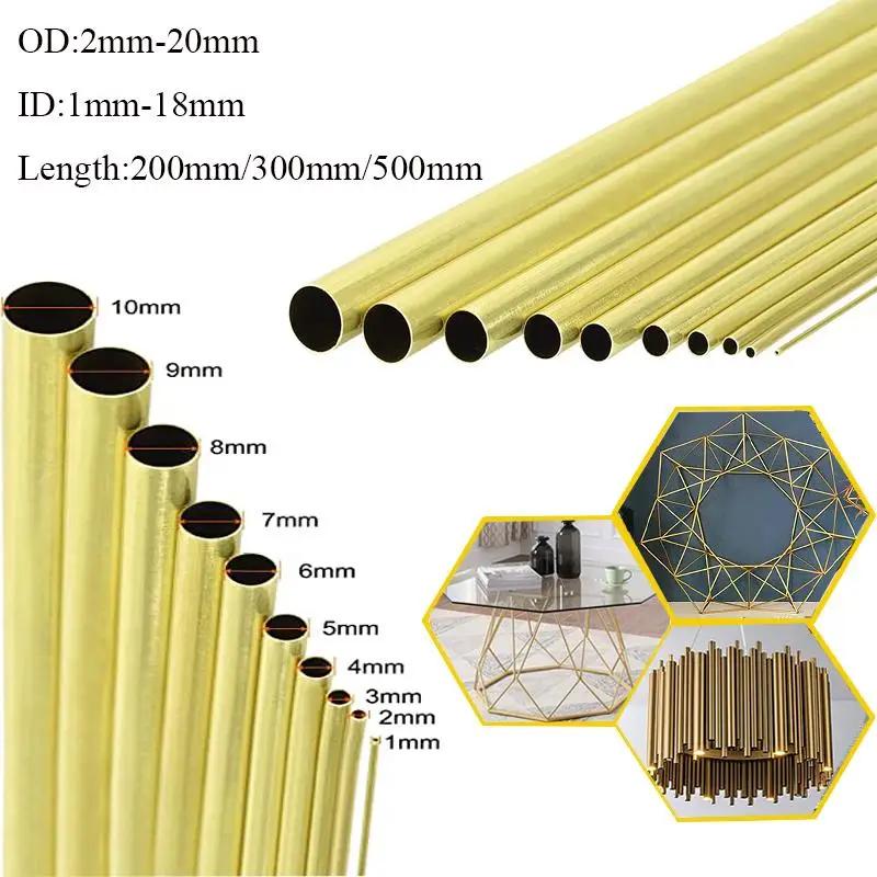 真ちゅう管直径2,3,4,5,6,7,8,9,10,12,14,16,18,20,23,25mm,長さ200mmシームレスな丸いパイプのチューブ,1ピース,300mm, 500mm