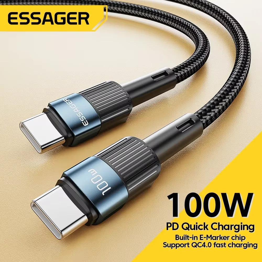 Essager 100ワットusbタイプc usb cケーブルUSB-C pd急速充電器macbookサムスンxiaomiタイプc usbc用ケーブル3メートル