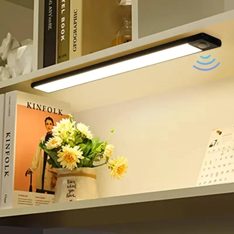 超薄型 LED キャビネット ライト 充電式 モーション センサー ライト USB ナイト ライト 誘導ランプ ワードローブ クローゼット キッチン 照明