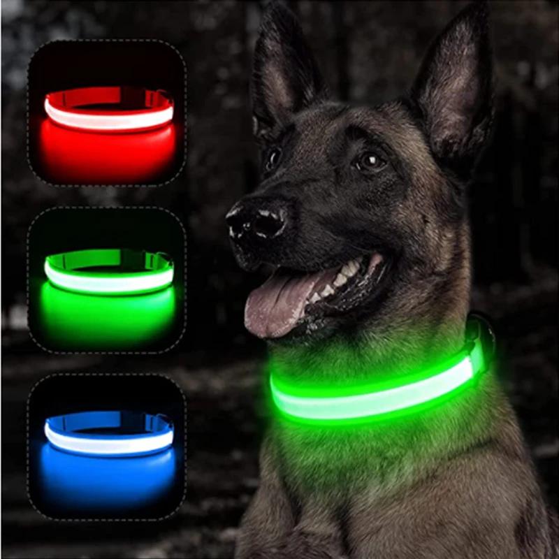 犬の首輪,LED,USB,充電式,調整可能