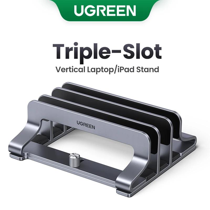 Ugreen-垂直ノートブックスタンド,アルミニウムノートブックスタンド,macbook air pro,iPad,電話ホルダー,トリプルスロット