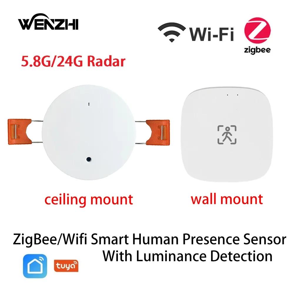 Zigbee-インテリジェントコネクテッドホーム用モーションセンサー,「エレガントな人間の存在感センサー,レミー/距離検出,5/110/220V,wifi付き