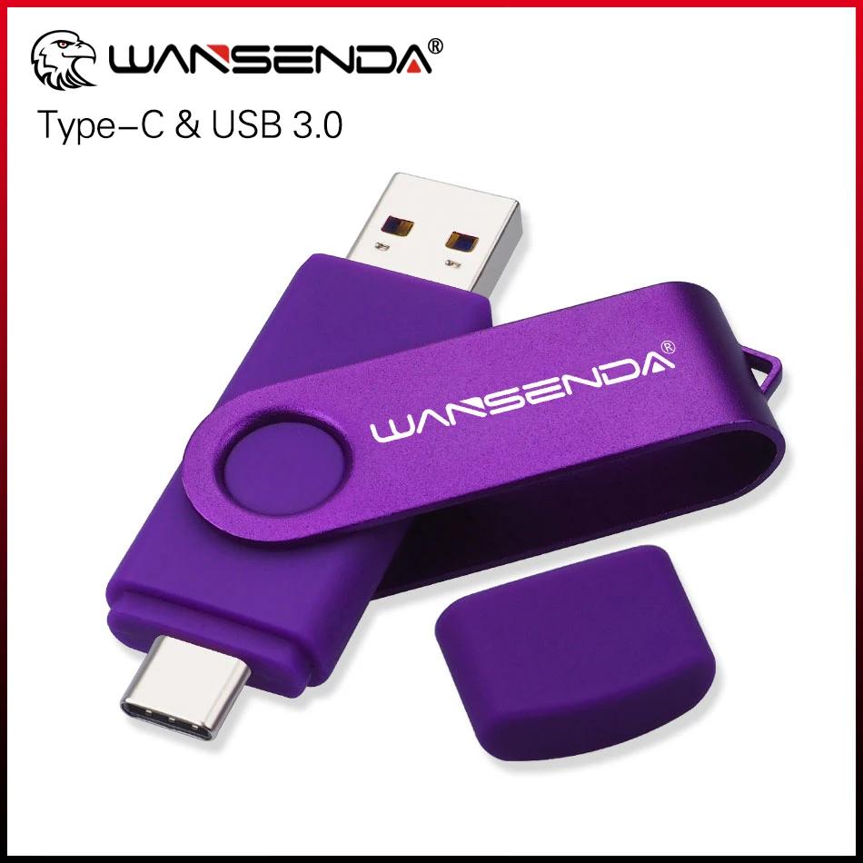 Wansenda-高速USBフラッシュドライブ,2 in 1,タイプC,otg,3.0 GB,512GB,64GB,32GB,16GB,256GB,128GBのメモリ