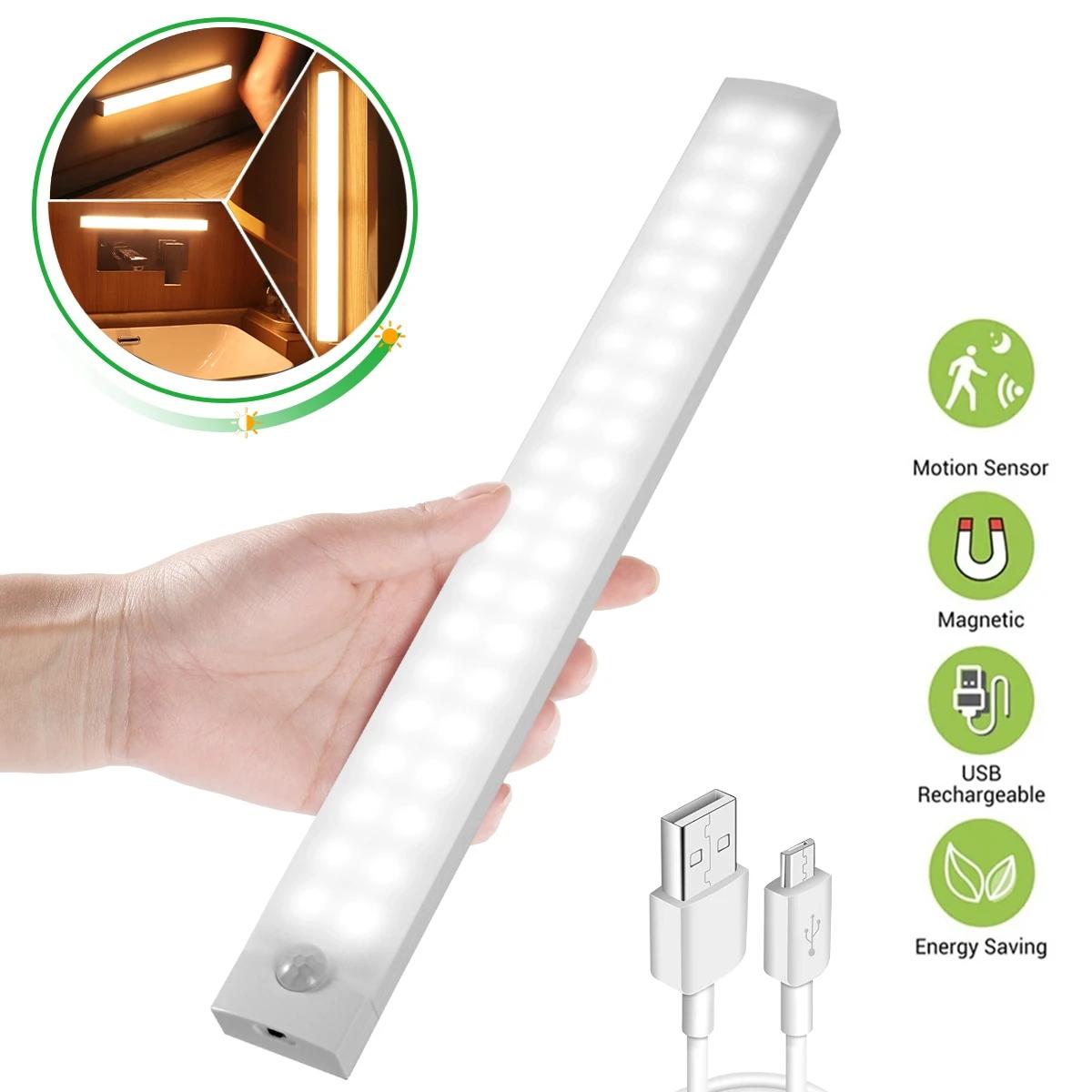ワイヤレス LED ナイトライトモーションセンサーライトクローゼットナイトランプキッチン寝室検出器ライトキャビネット階段バックライト