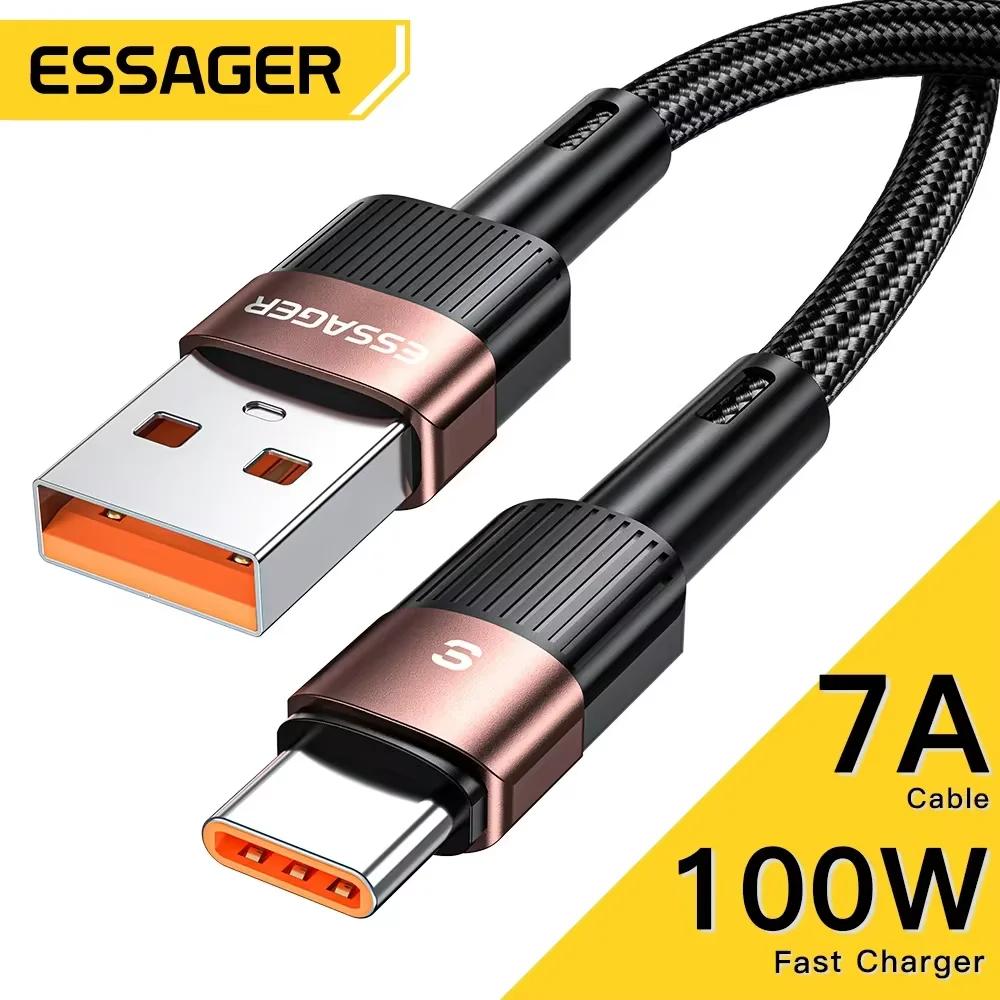 Essager 7A usbタイプcケーブルrealme huawei社P30プロ66ワット高速充電ワイヤーUSB-C充電器データコードサムスンoneplusポコF3