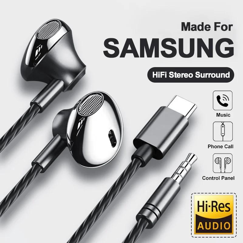 USB Type C有線ヘッドセット,ボリュームコントロールマイク,hifiベースステレオ,Galaxy s24,s23,s22,s21,iphone 15 pro max,3.5mm