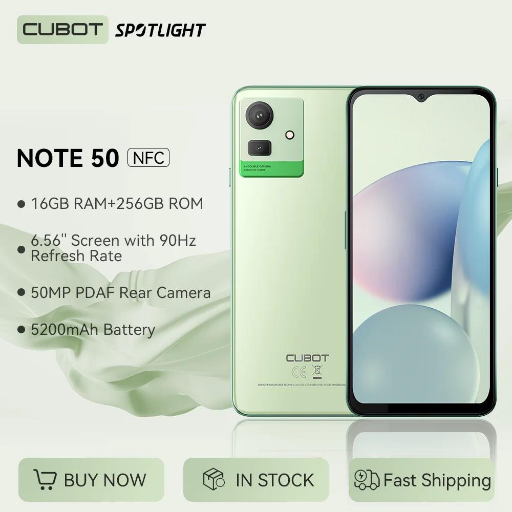 Cubot NOTE 50, スマートフォンandroid、16GB RAM(8GB+8GB 拡張)、256GB ROM(1TB TF カード拡張)、6.56 インチ 90Hz スクリーン、NFC、50MP カメラ、5200mAhバッテリー、smartphone、スマホ、4G 携帯電話、スマートフォン simフリー日本語、WiFi、Bluetoothをサポート、オクタコア、カートに追加 & コレクション