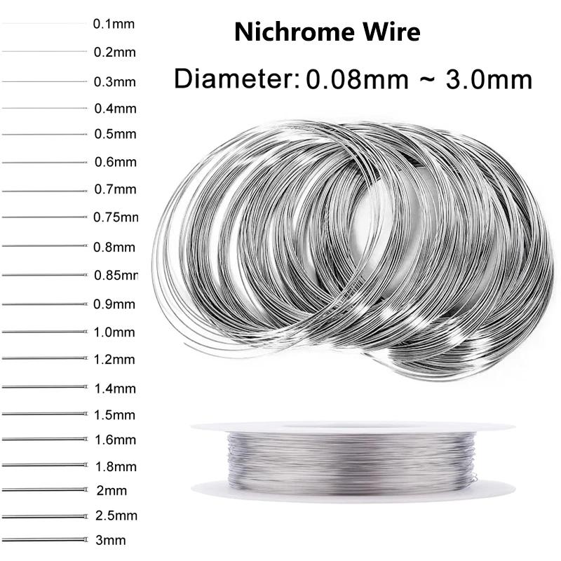 Nichrome-フォーム抵抗ワイヤー,加熱ワイヤー,コイル,0.08mm〜3mm, 1 m〜50m