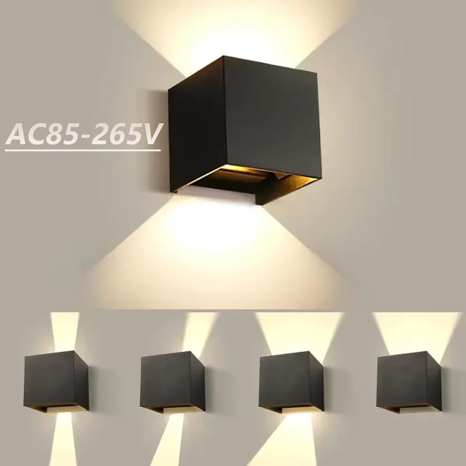LED モダンな壁ランプ AC110V 220V 6 ワットコールドホワイト/ウォームホワイト調整可能な表面実装キューブ Led ガーデンポーチライト屋内屋外