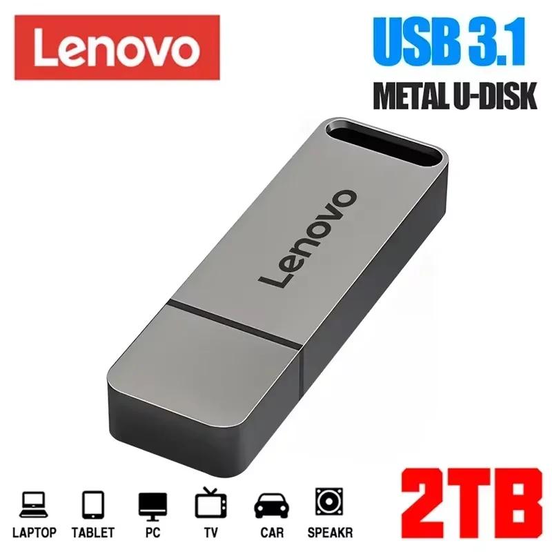 Lenovo-防水高速USBフラッシュドライブ,金属ペンドライブ,USB 3.1,タイプCメモリ,コンピュータストレージデバイス,オリジナル,2テラバイト