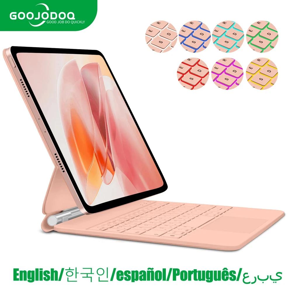 Goojjoq-iPad Pro用マジックキーボード、11インチ、第4世代、第2世代、ipad air 6、11、2024、air 4、5、フローティングサポート、Bluetooth